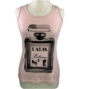 Riley + James Small Pink Tank Top with Silver Studs and Paris Potion No 1